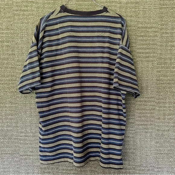 Vintage 90s LEE Riveted Striped V-Neck Tshirt Sz Lg - Picture 5 of 5